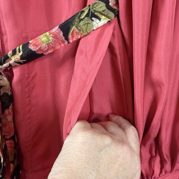 BANANA REPUBLIC Women’s Utility Dress Orange-Pink Size XS Long Sleeve Oversized - Picture 5 of 10